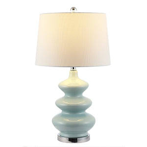 Safavieh BRIELLE, 26.5 INCH CERAMIC TABLE LAMP – Timeless Design with Contemporary Touch for Any Space Blue TBL4282A