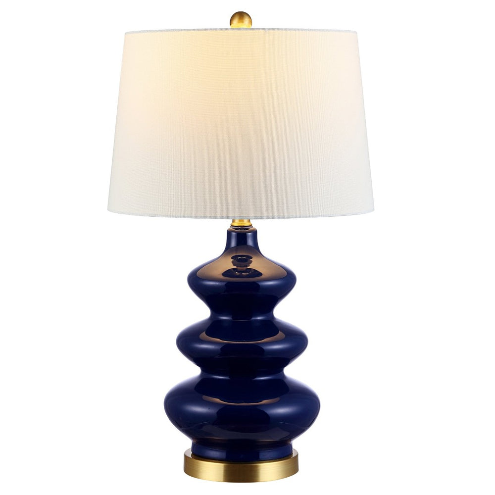 Safavieh BRIELLE, 26.5 INCH CERAMIC TABLE LAMP – Timeless Design with Contemporary Touch for Any Space Navy TBL4282B