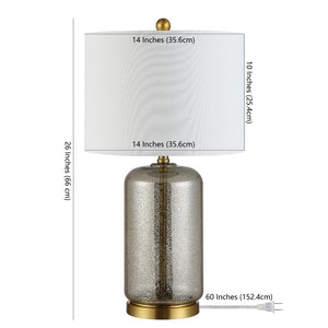 Safavieh NOVAH, Elegant Glass Table Lamp with Curved Design for Living Rooms, Bedrooms, and Home Offices Silver TBL4283A