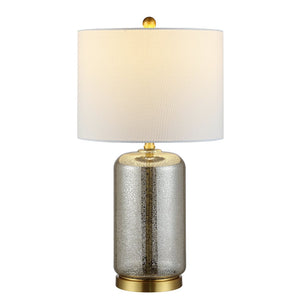 Safavieh NOVAH, Elegant Glass Table Lamp with Curved Design for Living Rooms, Bedrooms, and Home Offices Silver TBL4283A