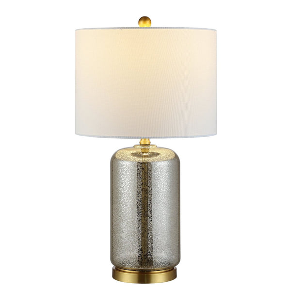 Safavieh NOVAH, Elegant Glass Table Lamp with Curved Design for Living Rooms, Bedrooms, and Home Offices Silver TBL4283A