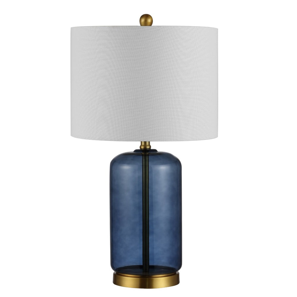 Safavieh NOVAH, Elegant Glass Table Lamp with Curved Design for Living Rooms, Bedrooms, and Home Offices Blue TBL4283B