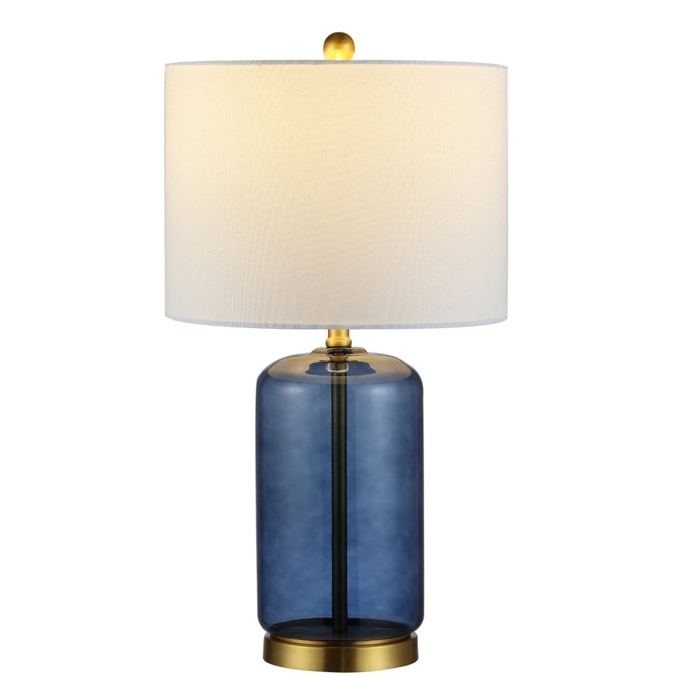 Safavieh NOVAH, Elegant Glass Table Lamp with Curved Design for Living Rooms, Bedrooms, and Home Offices Blue TBL4283B