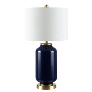 Safavieh AMAIA, Elegant Glass Table Lamp for Living Rooms and Bedrooms, Stylish and Versatile Home Lighting Navy TBL4285A