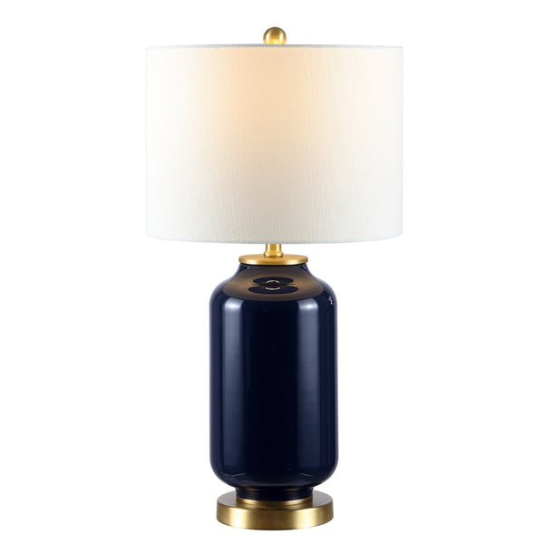 Safavieh AMAIA, Elegant Glass Table Lamp for Living Rooms and Bedrooms, Stylish and Versatile Home Lighting Navy TBL4285A