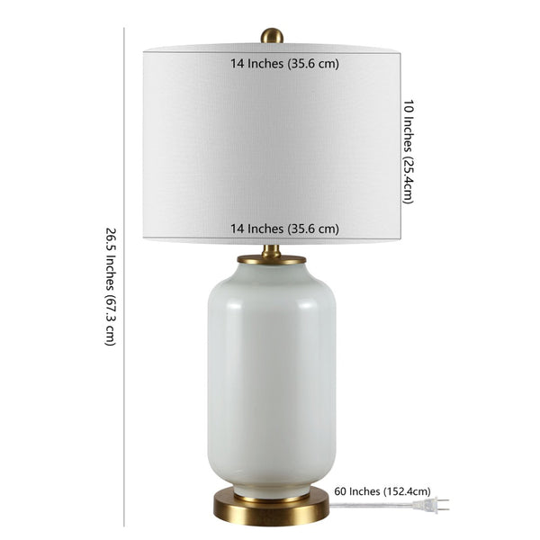 Safavieh AMAIA, Elegant Glass Table Lamp for Living Rooms and Bedrooms, Stylish and Versatile Home Lighting White TBL4285B