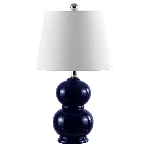 Safavieh EVERLEE, Elegant 22-Inch Ceramic Table Lamp for Stylish Ambient Lighting in Any Room Decor Navy TBL4286A