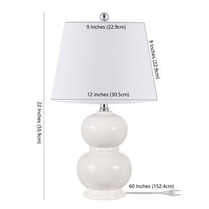 Safavieh EVERLEE, Elegant 22-Inch Ceramic Table Lamp for Stylish Ambient Lighting in Any Room Decor Ivory TBL4286B