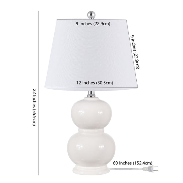 Safavieh EVERLEE, Elegant 22-Inch Ceramic Table Lamp for Stylish Ambient Lighting in Any Room Decor Ivory TBL4286B