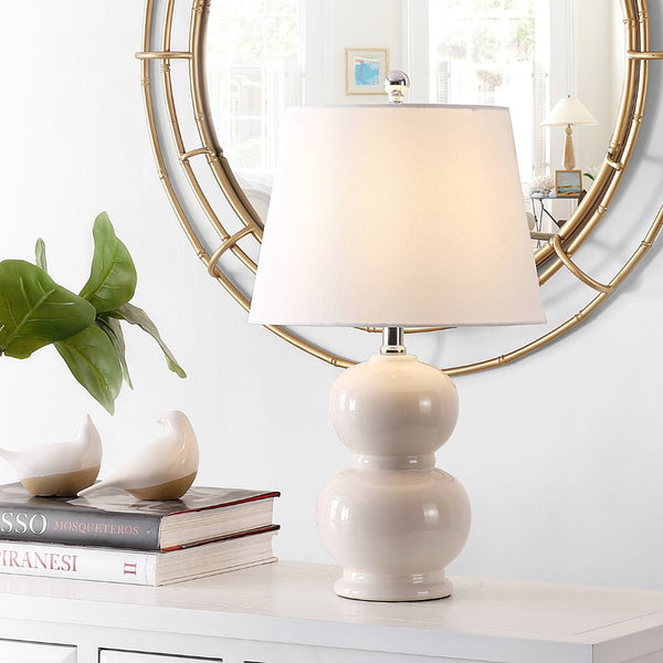 Safavieh EVERLEE, Elegant 22-Inch Ceramic Table Lamp for Stylish Ambient Lighting in Any Room Decor Ivory TBL4286B