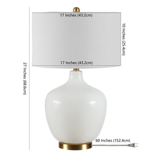 Safavieh EUGENIE, 27-Inch Antique White Glass Table Lamp – Elegant Illumination for Any Room Décor Style TBL4289A