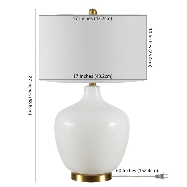 Safavieh EUGENIE, 27-Inch Antique White Glass Table Lamp – Elegant Illumination for Any Room Décor Style TBL4289A