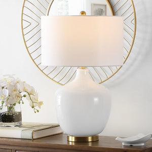 Safavieh EUGENIE, 27-Inch Antique White Glass Table Lamp – Elegant Illumination for Any Room Décor Style TBL4289A