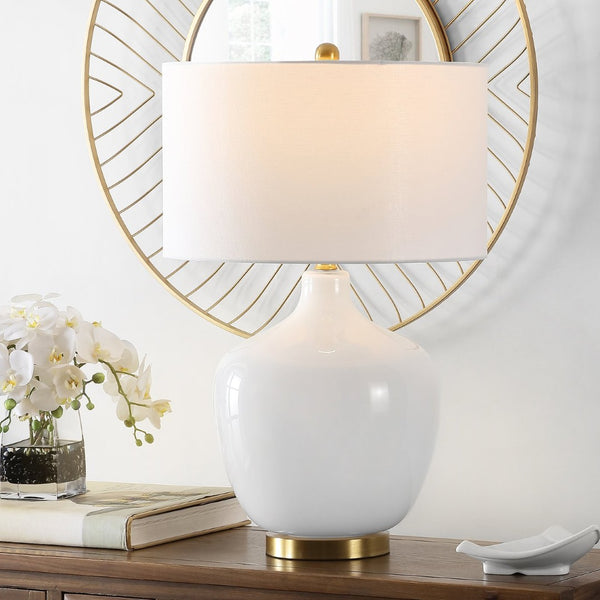 Safavieh EUGENIE, 27-Inch Antique White Glass Table Lamp – Elegant Illumination for Any Room Décor Style TBL4289A