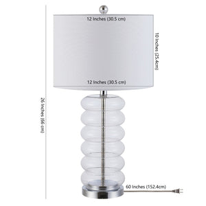 Safavieh PELI, 26.5-Inch Clear Glass Table Lamp - Elegant Contemporary Design for Living Room & Bedroom Decor TBL4293A