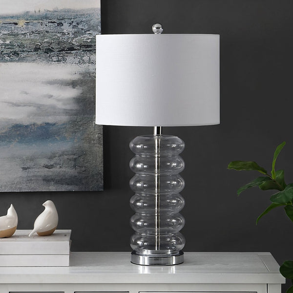 Safavieh PELI, 26.5-Inch Clear Glass Table Lamp - Elegant Contemporary Design for Living Room & Bedroom Decor TBL4293A