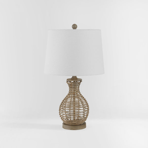 Safavieh FLORA, 24-Inch Natural Rattan Table Lamp - Coastal & Bohemian Style Lighting for Home Decor TBL4295A