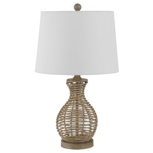 Safavieh FLORA, 24-Inch Natural Rattan Table Lamp - Coastal & Bohemian Style Lighting for Home Decor TBL4295A
