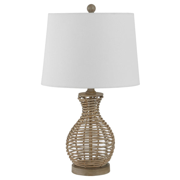 Safavieh FLORA, 24-Inch Natural Rattan Table Lamp - Coastal & Bohemian Style Lighting for Home Decor TBL4295A