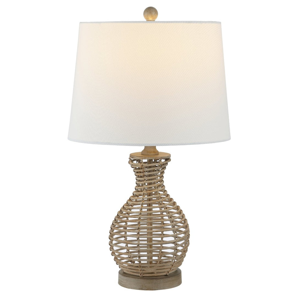 Safavieh FLORA, 24-Inch Natural Rattan Table Lamp - Coastal & Bohemian Style Lighting for Home Decor TBL4295A
