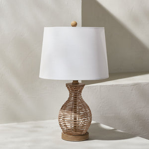 Safavieh FLORA, 24-Inch Natural Rattan Table Lamp - Coastal & Bohemian Style Lighting for Home Decor TBL4295A