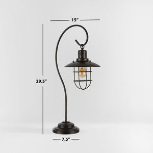 Safavieh NORA, 29.5-Inch Matte Black Iron Table Lamp - Stylish, Durable Lighting for Home or Office Decor TBL4296A