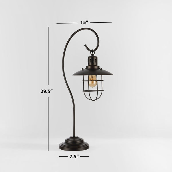 Safavieh NORA, 29.5-Inch Matte Black Iron Table Lamp - Stylish, Durable Lighting for Home or Office Decor TBL4296A