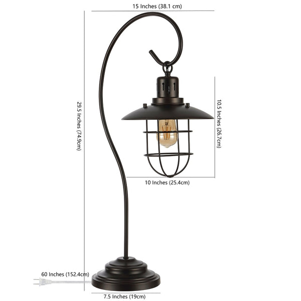 Safavieh NORA, 29.5-Inch Matte Black Iron Table Lamp - Stylish, Durable Lighting for Home or Office Decor TBL4296A