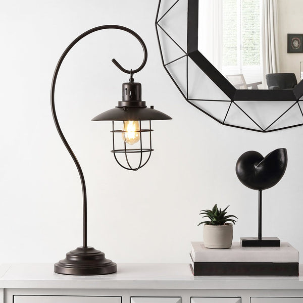 Safavieh NORA, 29.5-Inch Matte Black Iron Table Lamp - Stylish, Durable Lighting for Home or Office Decor TBL4296A