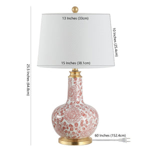 Safavieh LEIA, Elegant Ceramic Table Lamp with Timeless Design for Cozy Lighting in Any Room Décor Red TBL4297A