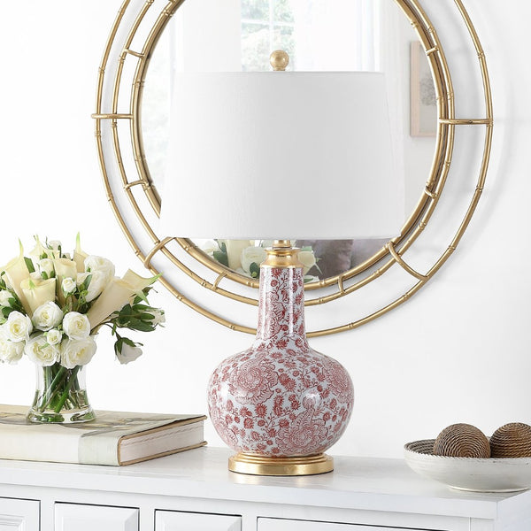 Safavieh LEIA, Elegant Ceramic Table Lamp with Timeless Design for Cozy Lighting in Any Room Décor Red TBL4297A