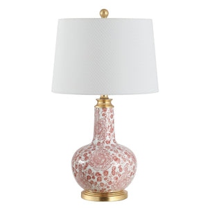 Safavieh LEIA, Elegant Ceramic Table Lamp with Timeless Design for Cozy Lighting in Any Room Décor Red TBL4297A