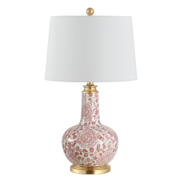 Safavieh LEIA, Elegant Ceramic Table Lamp with Timeless Design for Cozy Lighting in Any Room Décor Red TBL4297A