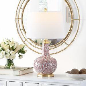 Safavieh LEIA, Elegant Ceramic Table Lamp with Timeless Design for Cozy Lighting in Any Room Décor Red TBL4297A