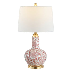 Safavieh LEIA, Elegant Ceramic Table Lamp with Timeless Design for Cozy Lighting in Any Room Décor Red TBL4297A