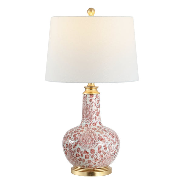 Safavieh LEIA, Elegant Ceramic Table Lamp with Timeless Design for Cozy Lighting in Any Room Décor Red TBL4297A