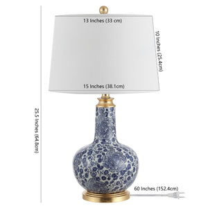 Safavieh LEIA, Elegant Ceramic Table Lamp with Timeless Design for Cozy Lighting in Any Room Décor Blue TBL4297B