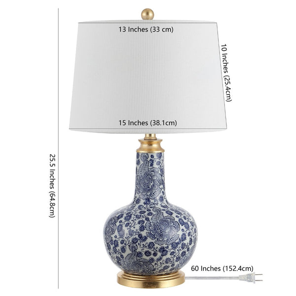 Safavieh LEIA, Elegant Ceramic Table Lamp with Timeless Design for Cozy Lighting in Any Room Décor Blue TBL4297B