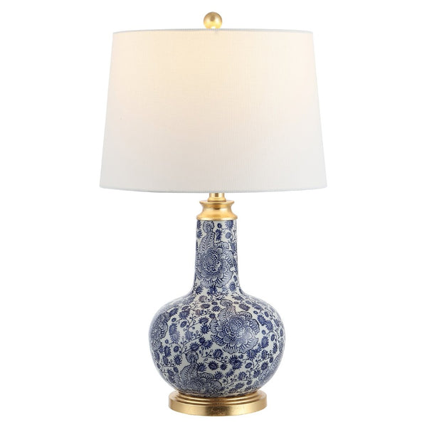 Safavieh LEIA, Elegant Ceramic Table Lamp with Timeless Design for Cozy Lighting in Any Room Décor Blue TBL4297B