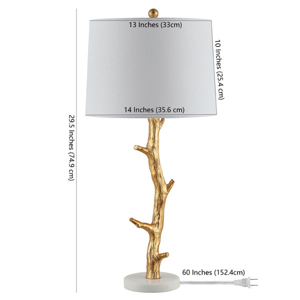 Safavieh OLENNA, 29.5-Inch Gold & White Polyresin Table Lamp - Elegant Accent for Modern & Traditional Decor TBL4298A