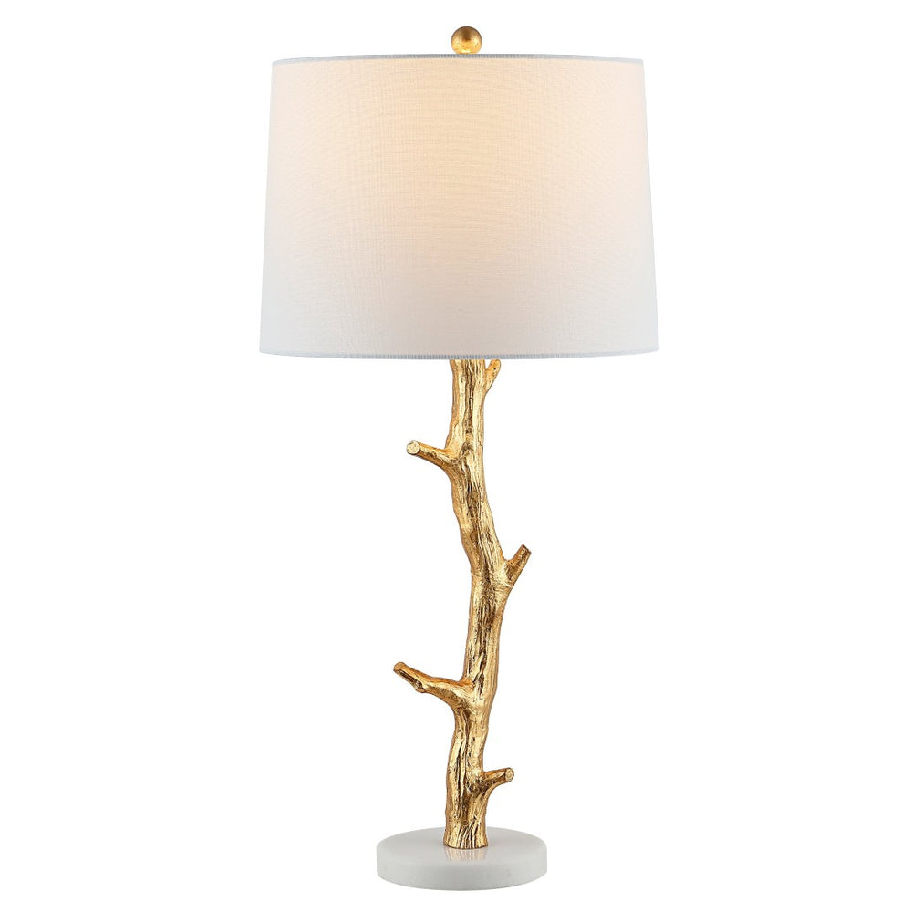 Safavieh OLENNA, 29.5-Inch Gold & White Polyresin Table Lamp - Elegant Accent for Modern & Traditional Decor TBL4298A