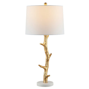 Safavieh OLENNA, 29.5-Inch Gold & White Polyresin Table Lamp - Elegant Accent for Modern & Traditional Decor TBL4298A