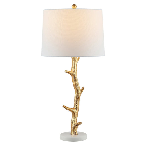 Safavieh OLENNA, 29.5-Inch Gold & White Polyresin Table Lamp - Elegant Accent for Modern & Traditional Decor TBL4298A
