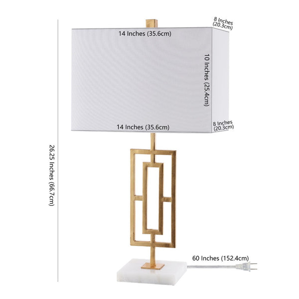 Safavieh YARA, Elegant Gold & White Metal Table Lamp Set of 2 - Modern Minimalist Lighting for Any Room TBL4299A-SET2