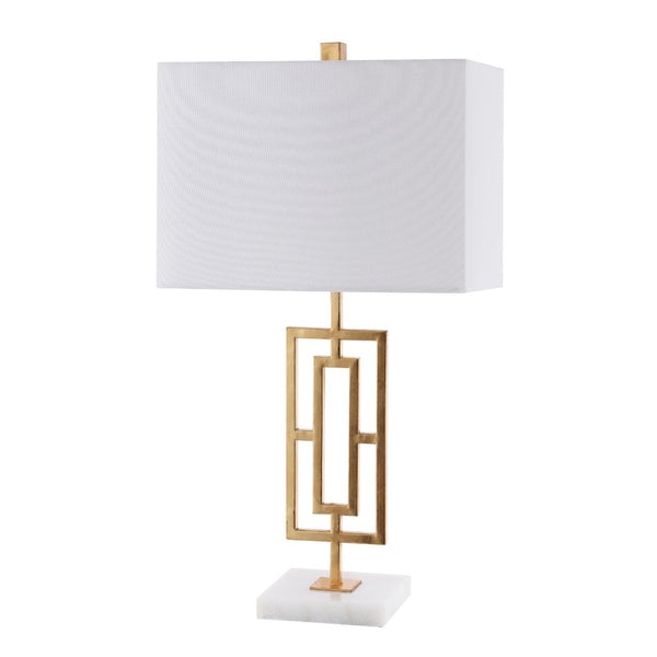 Safavieh YARA, Elegant Gold & White Metal Table Lamp Set of 2 - Modern Minimalist Lighting for Any Room TBL4299A-SET2