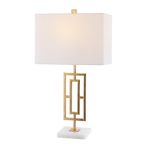Safavieh YARA, Elegant Gold & White Metal Table Lamp Set of 2 - Modern Minimalist Lighting for Any Room TBL4299A-SET2