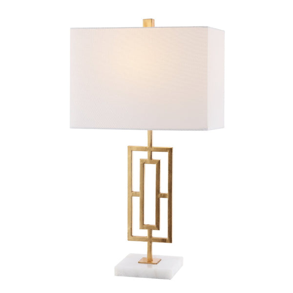 Safavieh YARA, Elegant Gold & White Metal Table Lamp Set of 2 - Modern Minimalist Lighting for Any Room TBL4299A-SET2