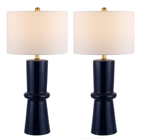 Safavieh ELLARIA, Elegant Navy Blue Ceramic Table Lamp Set of 2 – Perfect for Living Rooms & Bedrooms! TBL4300A-SET2