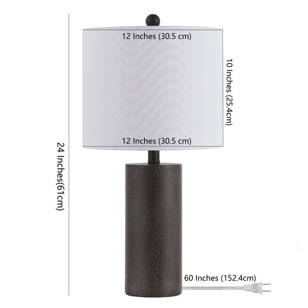 Safavieh NORI, 24-Inch Dark Grey Polyresin Table Lamp - Modern Sculptural Design for Home & Office Decor TBL4301A