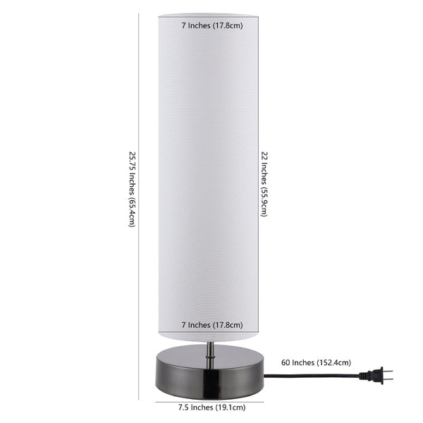 Safavieh WICK, 25.75-Inch Nickel Metal Table Lamp for Modern Decor - Minimalist Design & Ambient Lighting TBL4302A
